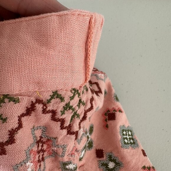 Denim & Co Canyon Retreat Oasis Midi Skirt Medium Linen Embroidered - Picture 10 of 10